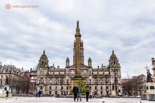 O que fazer em Glasgow: A George Square, a praça mais importante de Glasgow, na Escócia