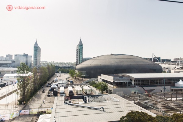 Parque das Nações, Lisboa: a MEO Arena vista do Teleférico
