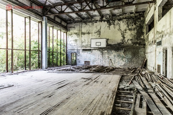 Como visitar Chernobyl: A quadra de basquete da cidade fantasma de Pripyat