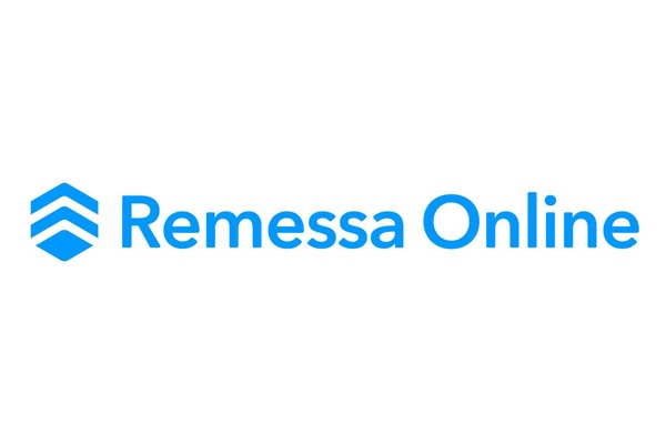 O Logo da Remessa Online branco com letras azuis