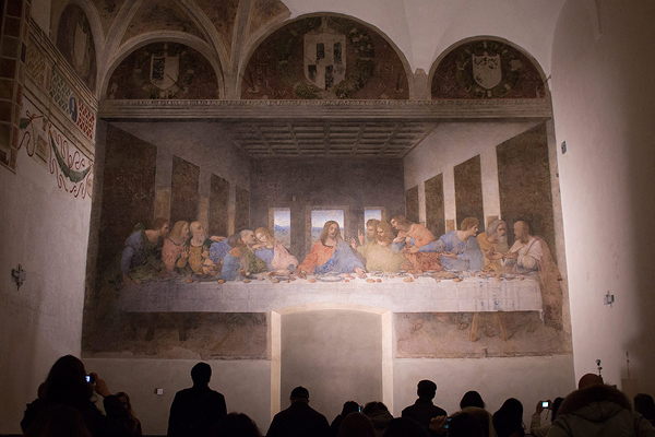 O Cenáculo da Última Ceia no refeitório da Igreja Santa Maria delle Grazie