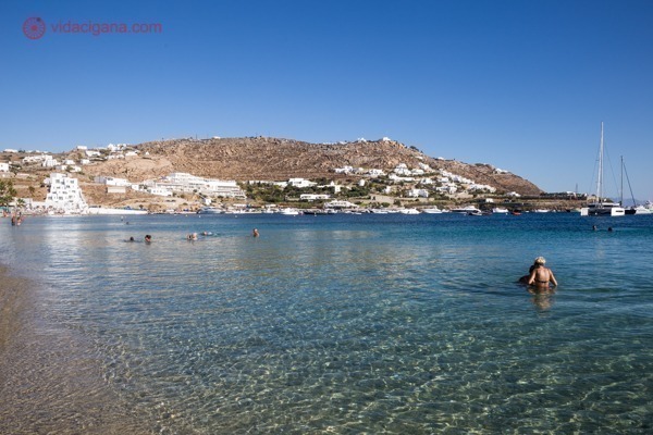 A Praia de Ornos, uma das mais tranquilas de Mykonos