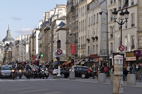 Foto de uma rua em Le Marais, em Paris, França