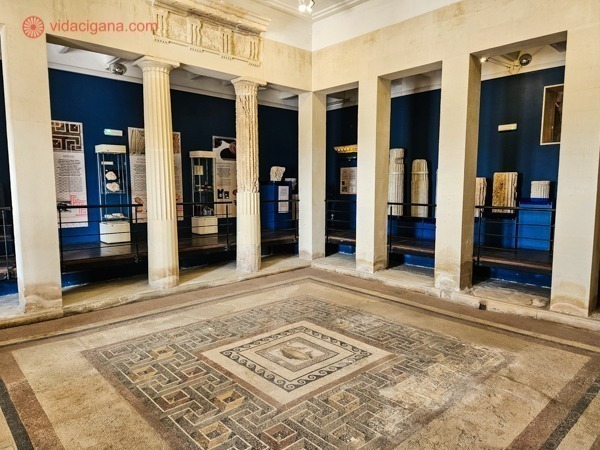 Domvus Romana, em Malta, com seu lindo mosaico no centro da casa