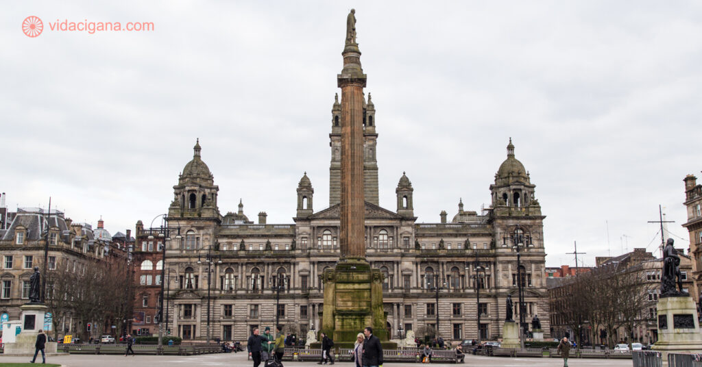 A George Square, a praça mais importante de Glasgow, na Escócia