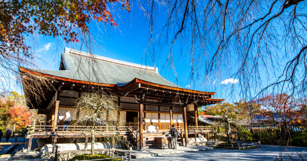 Vista do templo Tenryuji, localizado no distrito de Arashiyama em Kyoto. 